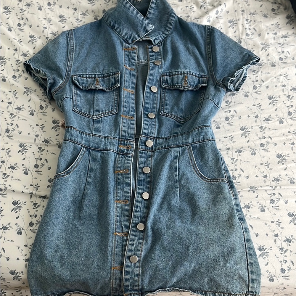 SHEIN Light Blue Denim Dress
